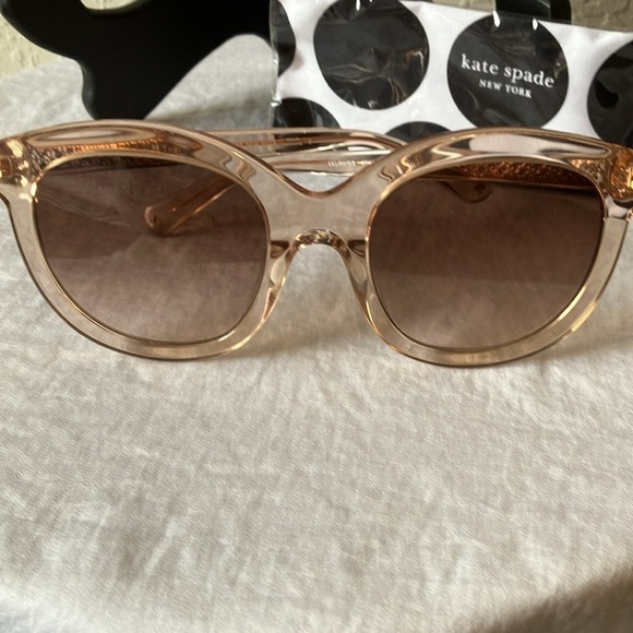 Kate Spade: Lillian Crystal Beige Sunglasses- Brown/Pink gradient- Case & Cloth main image 4